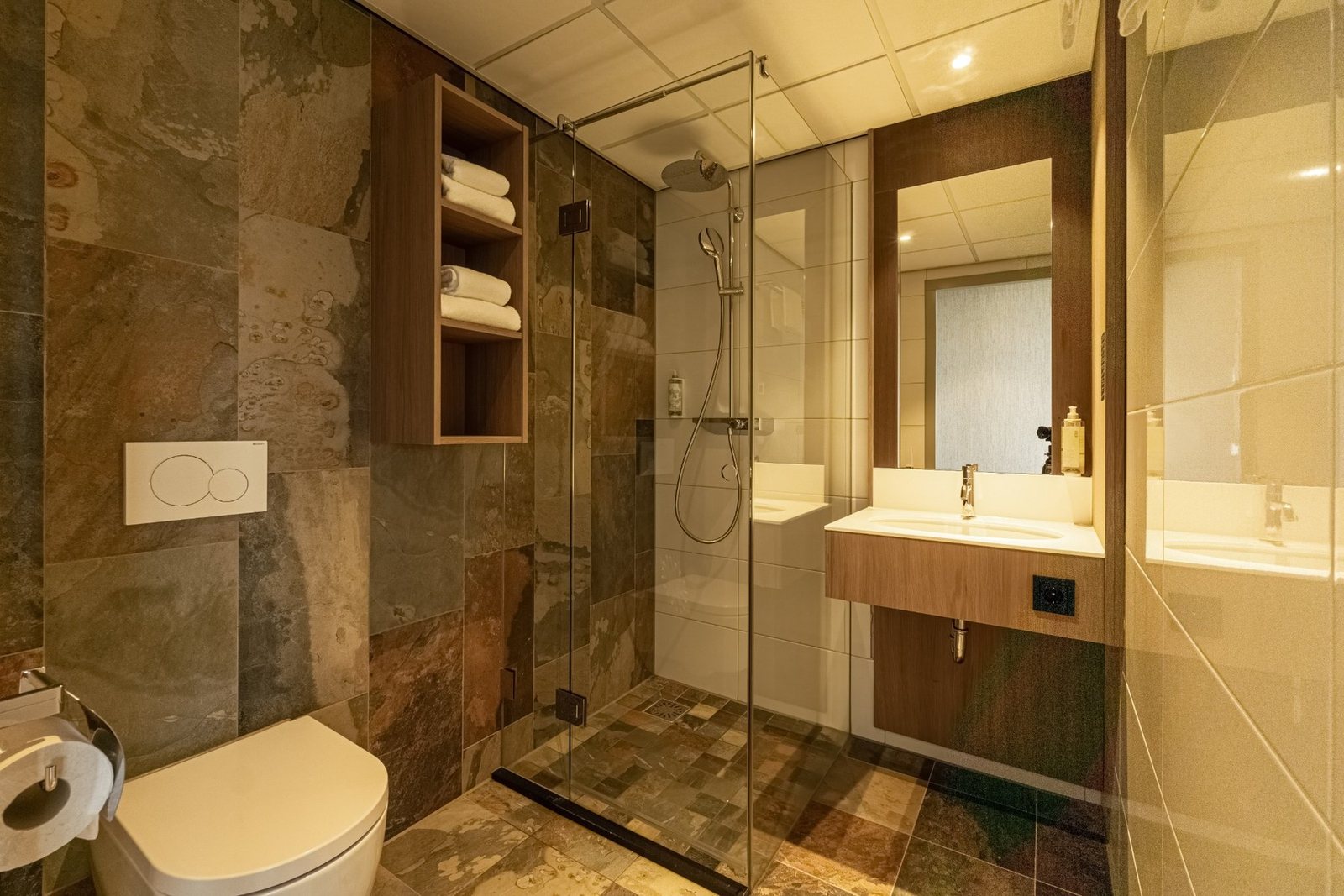 Badkamer van een hotelkamer